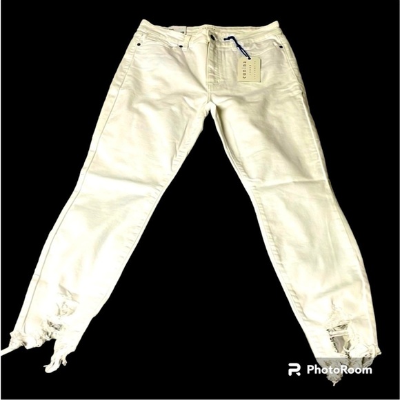 Size 15 Eunina High waisted skinny crop white jeans - Picture 1 of 7